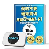 ecoco バッテリーレス ポケットWiFi 100GB付 TD10 新品 契約不要】【月額費用不要】【バッテリーレス】ecoco USB型スティック